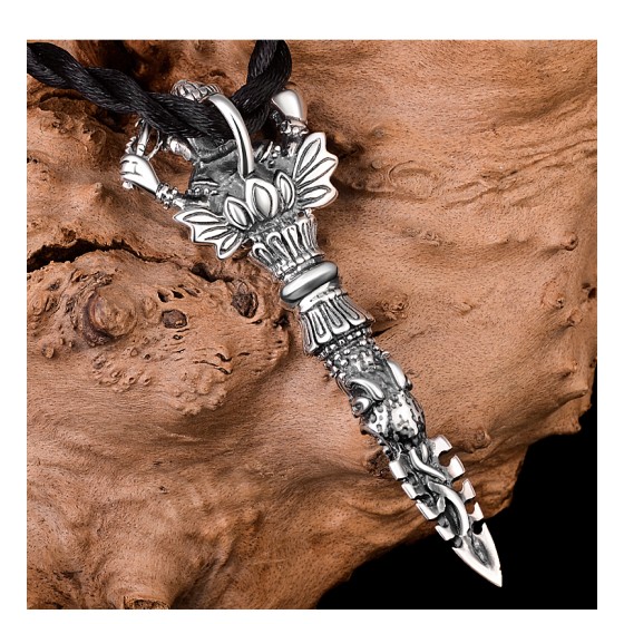 925 Silver Ganesha Vajra Pendant