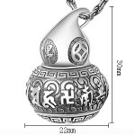 990 Pure Silver Six-Syllable Mantra Gourd Gau Pendant (Openable)
