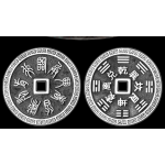 990 Pure Silver Nine-Syllable Mantra Bagua Talisman Pendant