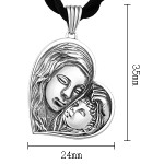 990 Pure Silver Sacred Mother Heart Locket Pendant