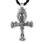990 Pure Silver Eye of Horus Cross Emblem Pendant
