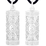 Pt950 Platinum Four Divine Beasts & Bagua Talisman Pendant