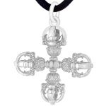 Pt950 Platinum Cross Vajra Pestle Pendant