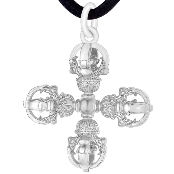Pt950 Platinum Cross Vajra Pestle Pendant
