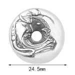 990 Pure Silver Lord Guan Portrait Peace Knot Pendant