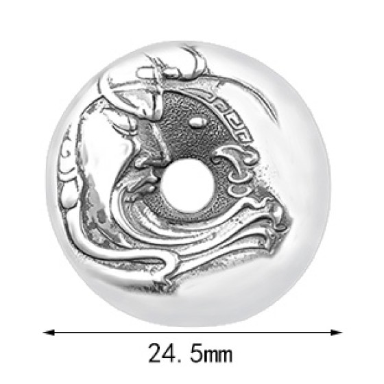 990 Pure Silver Lord Guan Portrait Peace Knot Pendant