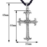 990 Sterling Silver Engraved Cross Iris Flower Hexagram Eye of God Pendant