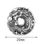 990 Pure Silver Carp-to-Dragon Peace Knot Pendant