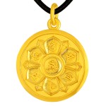 999 Pure Gold Ancient-method Palden Lhamo Six-Syllable Mantra Pendant