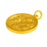999 Pure Gold Ancient-method Palden Lhamo Six-Syllable Mantra Pendant