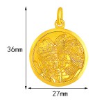 999 Pure Gold Ancient-method Palden Lhamo Six-Syllable Mantra Pendant