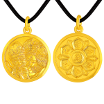 999 Pure Gold Ancient-method Palden Lhamo Six-Syllable Mantra Pendant
