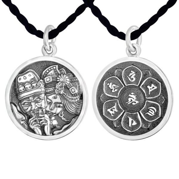 925 Silver Palden Lhamo Female Wealth Deity Six-Syllable Mantra Pendant