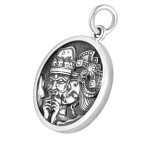 925 Silver Palden Lhamo Female Wealth Deity Six-Syllable Mantra Pendant