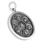 925 Silver Palden Lhamo Female Wealth Deity Six-Syllable Mantra Pendant