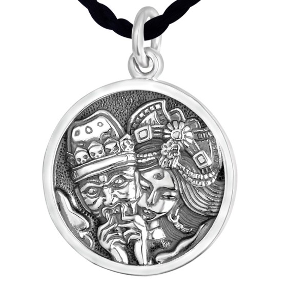 925 Silver Palden Lhamo Female Wealth Deity Six-Syllable Mantra Pendant