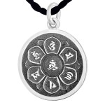 925 Silver Palden Lhamo Female Wealth Deity Six-Syllable Mantra Pendant