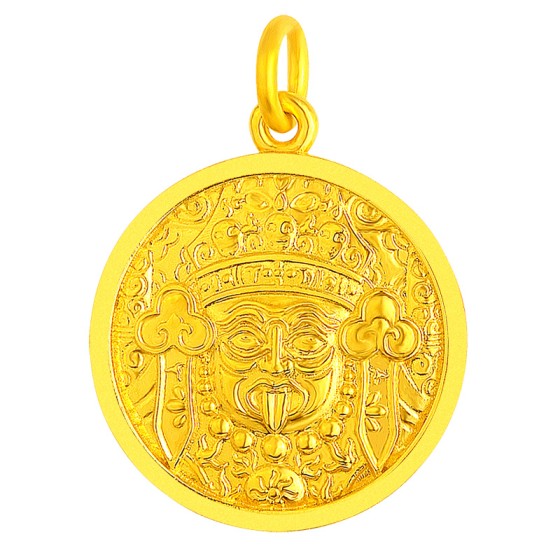 999 Pure Gold Ancient-method Palden Lhamo Vajra Pendant