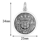 925 Silver Palden Lhamo Female Wealth Deity Vajra Pendant