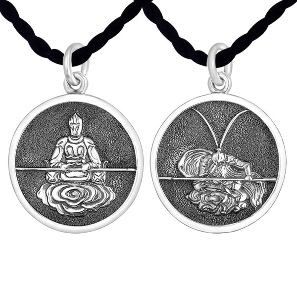 925 Silver Victorious Fighting Buddha Sun Wukong Pendant