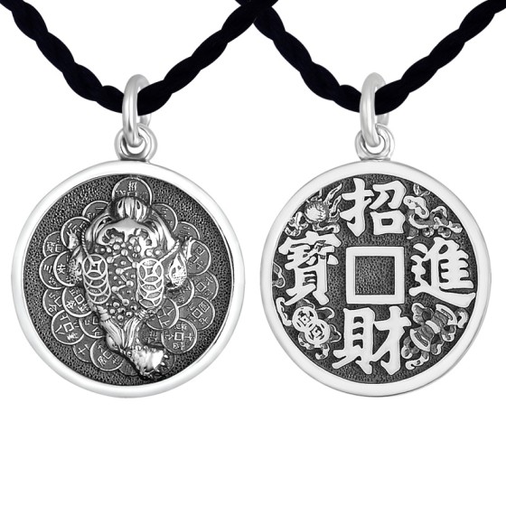 925 Silver Three-Legged Toad Wealth Coin Pendant