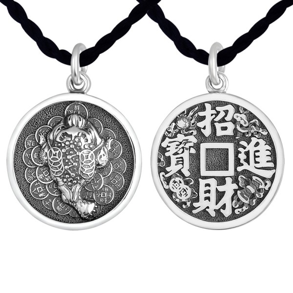 925 Silver Three-Legged Toad Wealth Coin Pendant