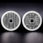 925 Sterling Silver Engraved Mountain Deity & Emperor Zhenwu Charm Coin Pendant