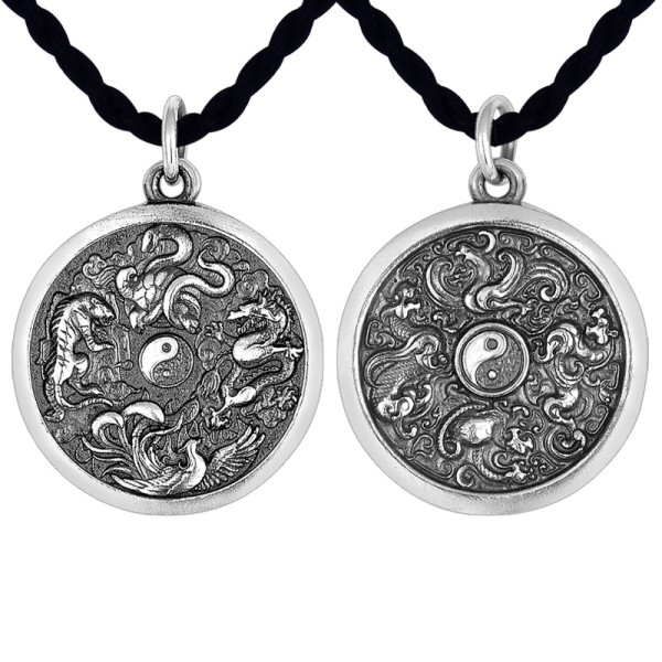 925 Silver Four Divine Beasts Guardian Pendant