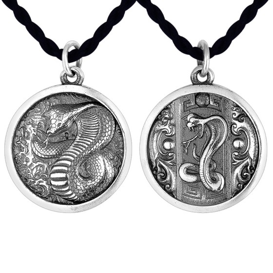 925 Silver Coiling Snake Pendant