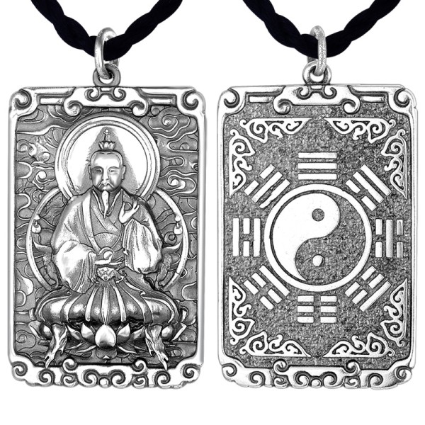 925 Silver Yuanshi Tianzun Bagua Pendant
