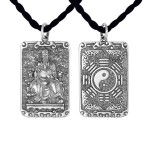 925 Silver Wenchang Emperor Bagua Pendant