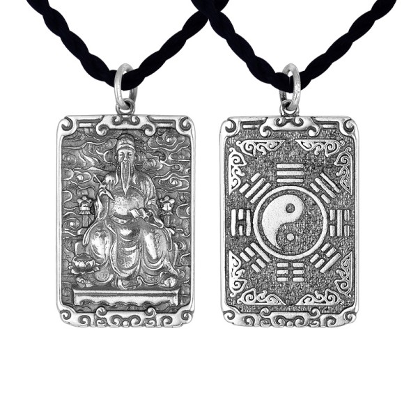 925 Silver Wenchang Emperor Bagua Pendant