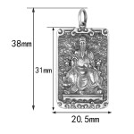 925 Silver Wenchang Emperor Bagua Pendant