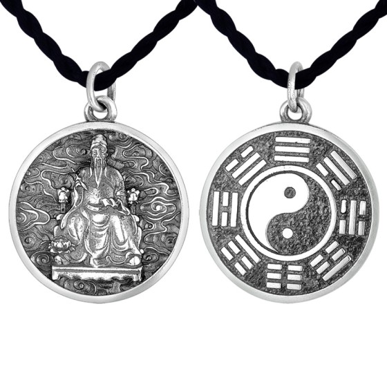 925 Silver Wenchang Emperor Bagua Pendant