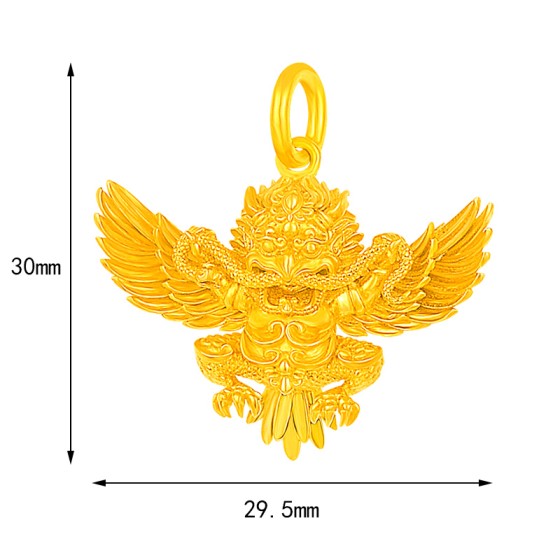 999 Pure Gold Garuda Divine Bird Pendant