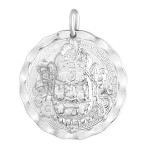Platinum Six-Syllable Mantra Yellow Jambhala Pendant