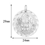 Platinum Six-Syllable Mantra Yellow Jambhala Pendant