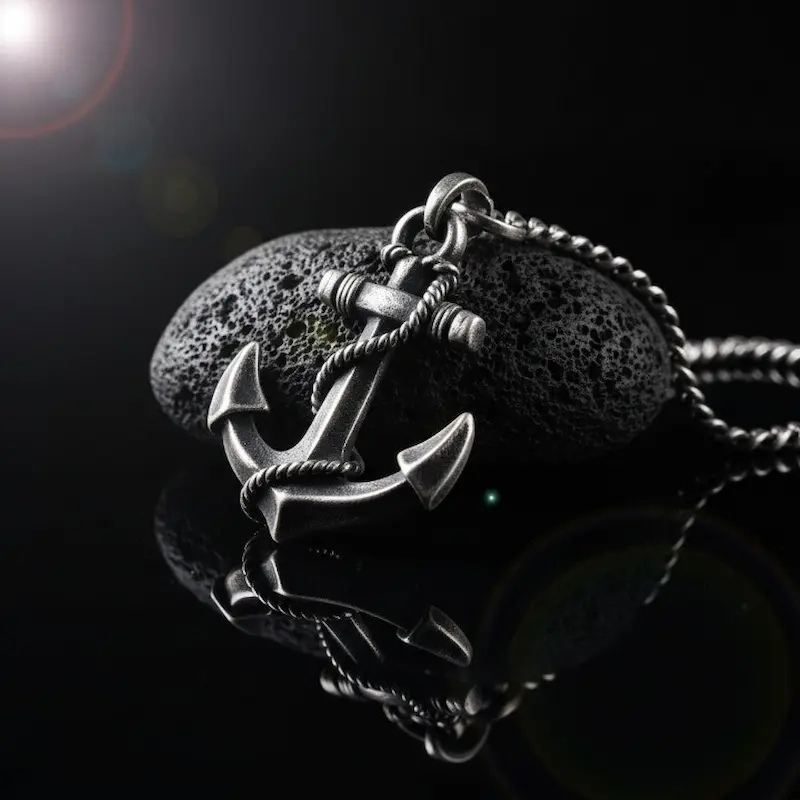 Nautical Anchor Vintage Silver Amulet Pendant