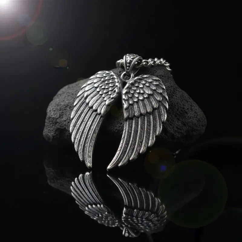 Divine Angel Wings Vintage Silver Pendant