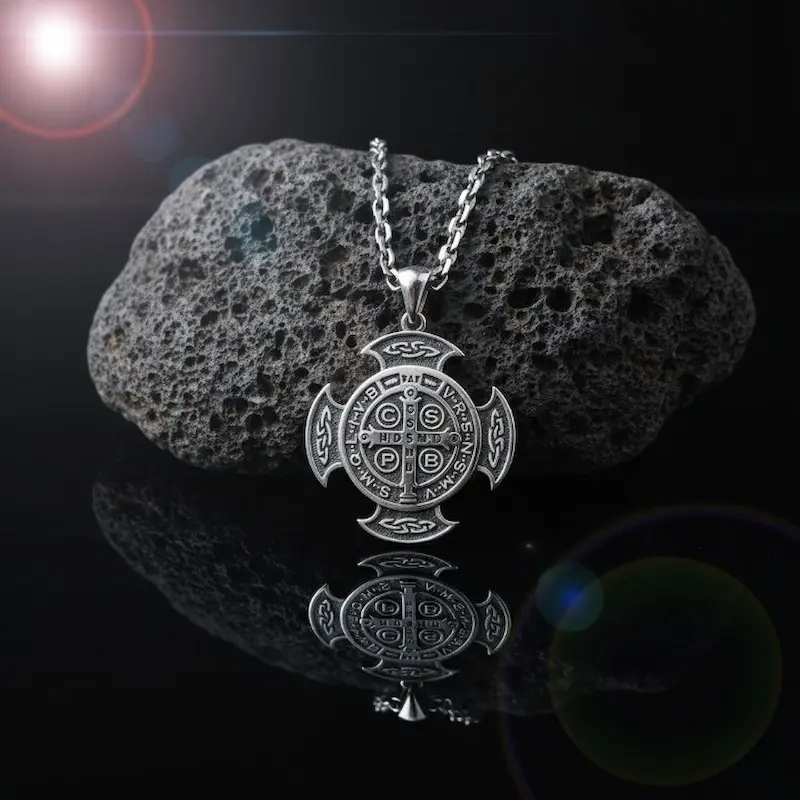 Saint Benedict Celtic Cross Medal Pendant